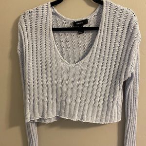 light blue forever 21 cropped sweater